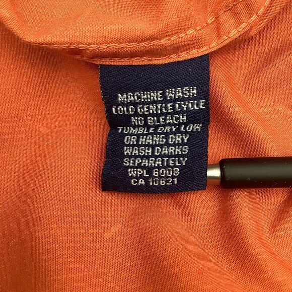 Panhandle Mens Long Sleeve Pearl Snap Shirt Orange Size Large - Picture 7 of 7